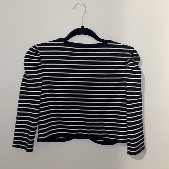 Black and white striped cropped jacket - Picture 3 of 3